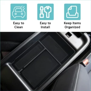 BestEvMod for Ioniq5 Armrest Storage Box Center Console Organizer Tray Interior Accessories with Rubber Black Trim Compatible with Hyundai Ioniq 5 2022-2026 Accessories(V2) view 3