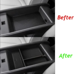 BestEvMod for Ioniq5 Armrest Storage Box Center Console Organizer Tray Interior Accessories with Rubber Black Trim Compatible with Hyundai Ioniq 5 2022-2026 Accessories(V2) view 6