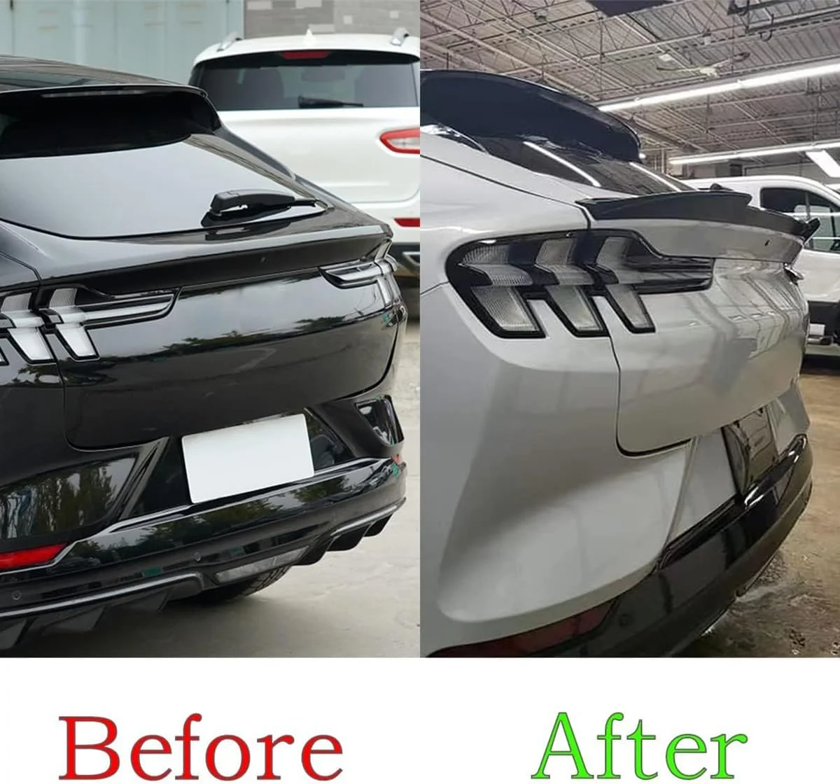 Mustang Mach-E V2 Glossy Black Rear Spoiler - Material Close-up