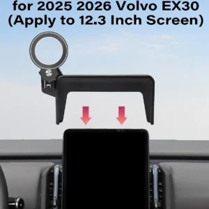 Car Phone Holder for 2025 2026 Volvo EX30 12.3-inch Screen Accessories | MagSafe Strong Magnetic Clip Cell Phone Mount, 360° Rotatable Hands-Free Holder, Not Block Air Vents view 2