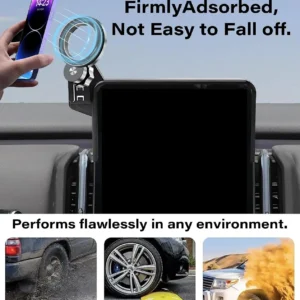 Car Phone Holder for 2025 2026 Volvo EX30 12.3-inch Screen Accessories | MagSafe Strong Magnetic Clip Cell Phone Mount, 360° Rotatable Hands-Free Holder, Not Block Air Vents view 3