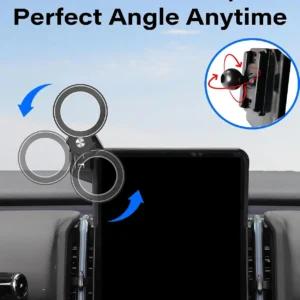 Car Phone Holder for 2025 2026 Volvo EX30 12.3-inch Screen Accessories | MagSafe Strong Magnetic Clip Cell Phone Mount, 360° Rotatable Hands-Free Holder, Not Block Air Vents view 4