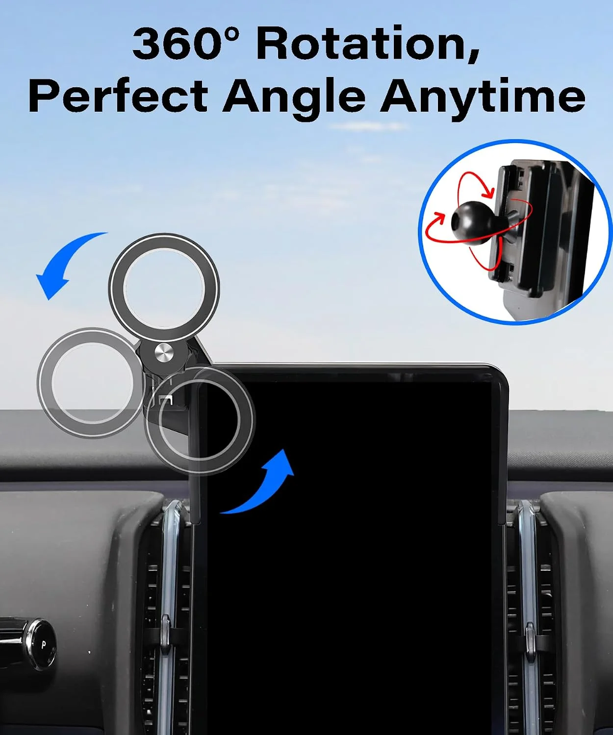 Rotating phone mount display