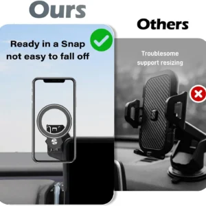 Car Phone Holder for 2025 2026 Volvo EX30 12.3-inch Screen Accessories | MagSafe Strong Magnetic Clip Cell Phone Mount, 360° Rotatable Hands-Free Holder, Not Block Air Vents view 5