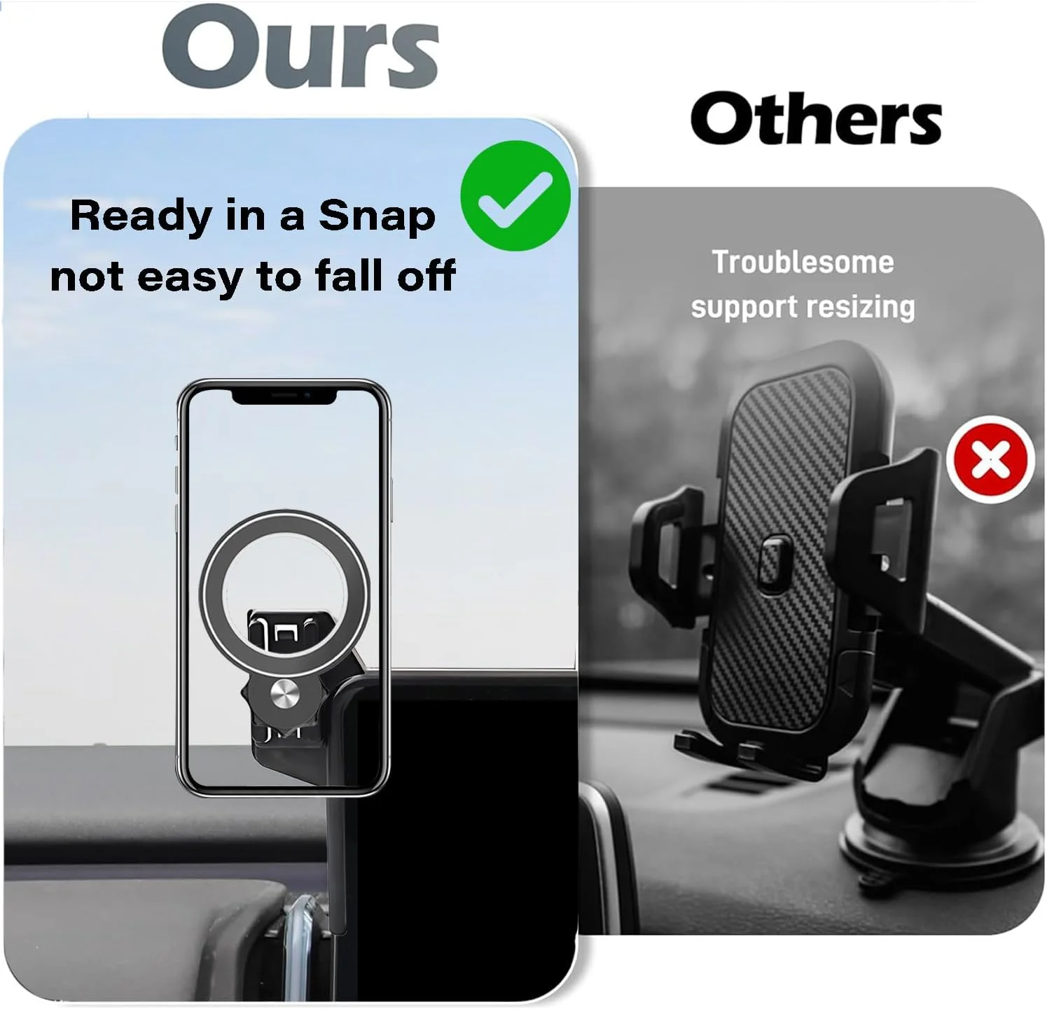 One-handed operation phone mount