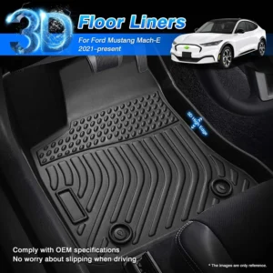 Cartist Custom Fit Floor Mats Ford Mustang Mach-E 2021 2022 2023 2024 2025 2026 (NOT for Ford Mustang), All Weather Floor Mats for Mustang Mach-E Accessories view 2