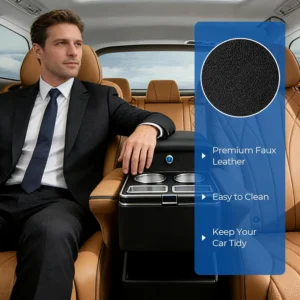 Center Console Organizer for Minivans, SUVs & Middle Van Seats - Floor-Mounted Lockable Storage Box with Dual Cup Holders, Ideal for Vehicle Interior view 5