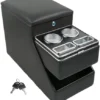 Center Console Organizer for Minivans, SUVs & Middle Van Seats - Floor-Mounted Lockable Storage Box with Dual Cup Holders, Ideal for Vehicle Interior
