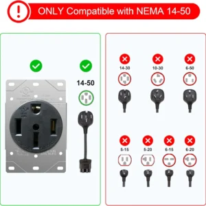 CircleCord 50 Amp 25 Feet RV/EV Extension Cord, Heavy Duty 6/3+8/1 Gauge STW Wire, NEMA 14-50P/R Suit for Tesla Model 3/S/X/Y EV Charging and RV Trailer Campers view 4
