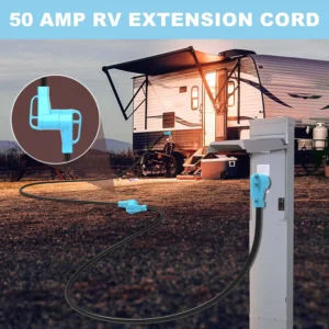 CircleCord 50 Amp 25 Feet RV/EV Extension Cord, Heavy Duty 6/3+8/1 Gauge STW Wire, NEMA 14-50P/R Suit for Tesla Model 3/S/X/Y EV Charging and RV Trailer Campers view 7