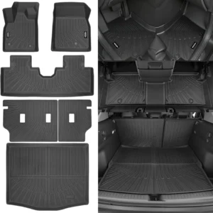 Custom Fit Floor Mats for Ford Mustang Mach-E 2021-2026, All Weather TPE Floor Liners with Trunk Mat & Backrest Protectors, Odorless Full Set Interior Accessories view 1