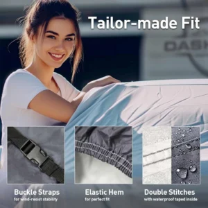 DaShield Supreme Car Cover for Porsche Taycan 2020-2026 All Weather Protection Semi Custom Fit Dust, Sun, Snow, Rain Protection Indoor Outdoor view 6