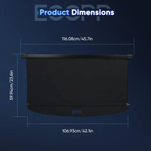 ECCPP Retractable Cargo Cover for Ford for Mustang Mach-E 2021-2024 SUV | Trunk Cargo Privacy Shield, Anti-Theft Luggage Shade, Waterproof Carbon Fiber Texture, Easy Roll-Up Security Shade view 4