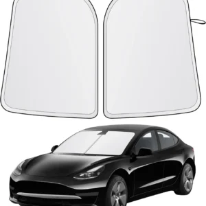 EcoNour Tesla Windshield Sun Shade for Model 3/Y 2017-2026, Foldable Front Window Sunshade Heat & UV Blocker for Tesla Interior Accessories view 1
