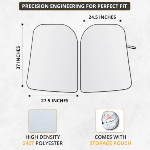 EcoNour Tesla Windshield Sun Shade for Model 3/Y 2017-2026, Foldable Front Window Sunshade Heat & UV Blocker for Tesla Interior Accessories view 3