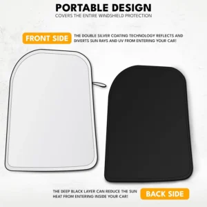 EcoNour Tesla Windshield Sun Shade for Model 3/Y 2017-2026, Foldable Front Window Sunshade Heat & UV Blocker for Tesla Interior Accessories view 6