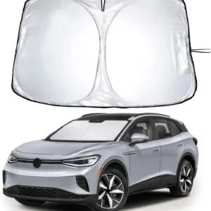 EcoNour Windshield Sun Shade Compatible for Volkswagen VW ID.4 2021–2026 | Custom Fit EV Front Window Sunshade | Foldable Heat & UV Reflective Sun Visor view 1