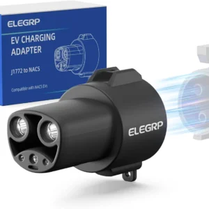 ELEGRP J1772 to Tesla Adapter, 80A 240V Fast Charging J1772 to NACS Adapter for Tesla Model S/3/X/Y/Cybertruck Charging Adapter, Includes Carry Bag & US-Based Support view 1