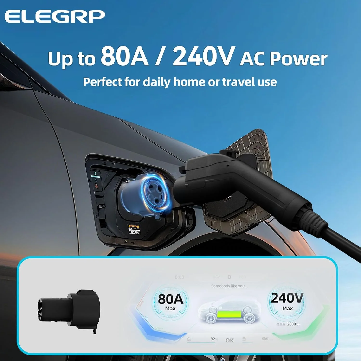 80A Fast Charging capabilities of ELEGRP adapter