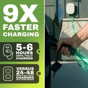 EMPORIA Level 2 EV Charger w/ J1772 Connector — 48 Amp, 240V WiFi Enabled Electric Vehicle Charging Station, 25ft Cable, NEMA 14-50, White view 3