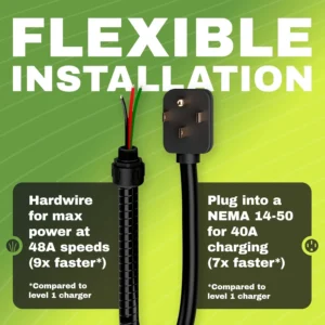 EMPORIA Level 2 EV Charger w/ J1772 Connector — 48 Amp, 240V WiFi Enabled Electric Vehicle Charging Station, 25ft Cable, NEMA 14-50, White view 6
