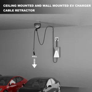 EV Charger Cable Retractor Ceiling Mount, 11.5ft Self-Locking Retractable Cord Reel for EV Charging Cables, Automatic Cable Organizer Compatible with Most Electric Vehicles view 4