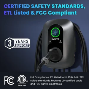 EV Charger Level 2 40 Amp - J1772 NEMA 14-50 Smart Electric Car Charger, NEMA Type 4 Waterproof, 25ft Cable, WiFi App Control, Outdoor Wall Mount EVSE, ETL & FCC Certified view 7