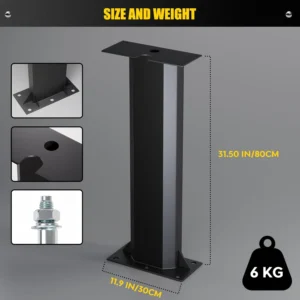 EV Charger Pedestal, Outdoor EV Charger Stand, Pedestal for Charging Station, Applicable to All Charging Case Styles, Floor Mounted, All Weather, Electric Vehicle Pile, Stainless Steel, Black view 4
