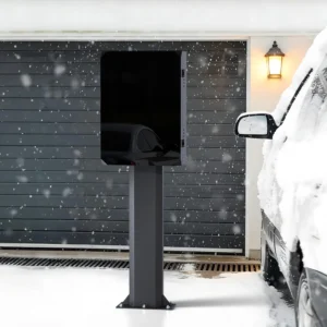 EV Charger Pedestal, Outdoor EV Charger Stand, Pedestal for Charging Station, Applicable to All Charging Case Styles, Floor Mounted, All Weather, Electric Vehicle Pile, Stainless Steel, Black view 6