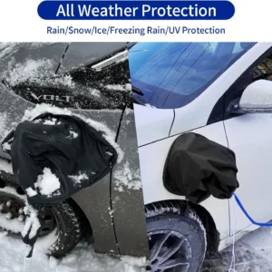 EV Charger Port Cover, Electric Car Charger Plug Cover, Outdoor Waterproof Winter Snow Rain UV All-Weather Protection, Magnetic Attachment, Suitable for Steel-Bodied Electric Vehicles view 2