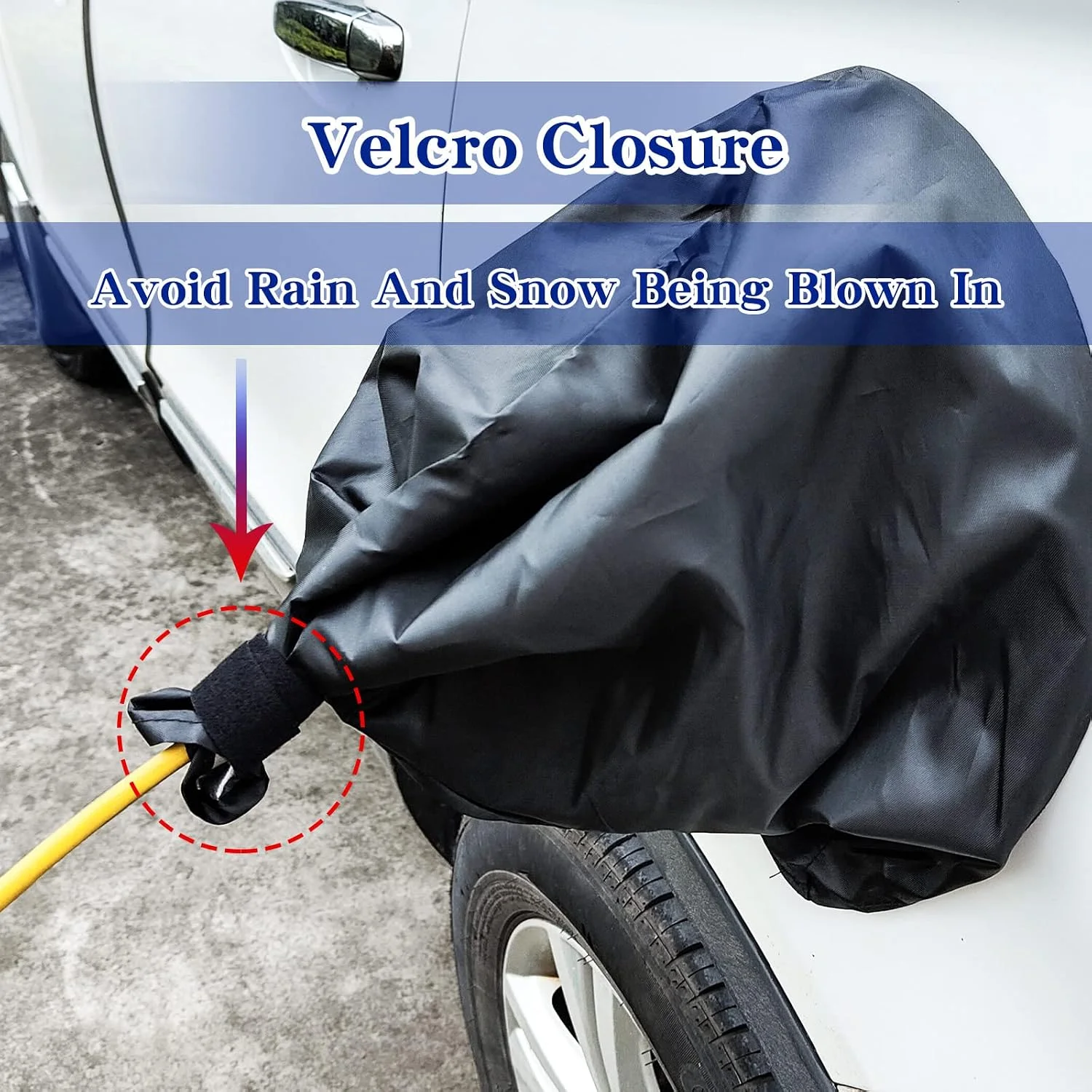 Velcro closure detail on charger cover