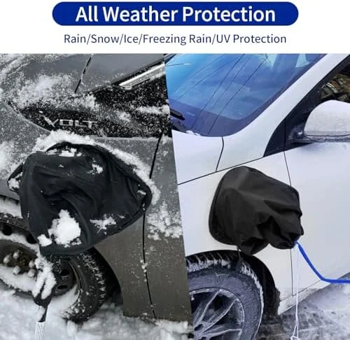 EV Charger Port Cover, Electric Car Charger Plug Cover, Outdoor Waterproof Winter Snow Rain UV All-Weather Protection, Magnetic Attachment, Suitable for Steel-Bodied Electric Vehicles