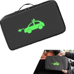 EV Charging Cable Storage Bag, Portable Rectangle Car Charger Cable Organizer Bag, Easy-clean Cord Hoses Carry Case, Universal for EV Cars (Black) view 1
