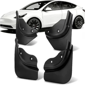 Fit for Tesla Model Y Mud Flaps (2021-2024) - No Drill Required Splash Guards, OEM Fit All Weather Protection, Set of 4 Black view 1