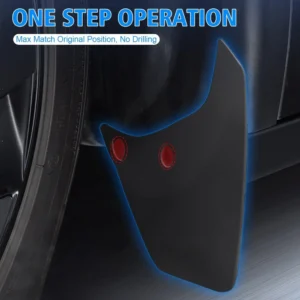 Fit for Tesla Model Y Mud Flaps (2021-2024) - No Drill Required Splash Guards, OEM Fit All Weather Protection, Set of 4 Black view 3