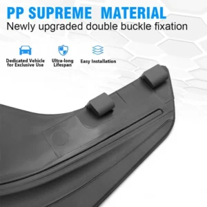 Fit for Tesla Model Y Mud Flaps (2021-2024) - No Drill Required Splash Guards, OEM Fit All Weather Protection, Set of 4 Black view 7