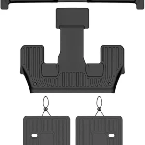Floor Mats & Cargo Liner for Jeep Grand Cherokee L 2021-2026 6-Seats | Fit for No Center Console, With Backrest Mat, Custom Fit, All Weather Automotive Floor Liners, Raised Edge, TPE, Black view 1