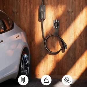 FOCSPROD EV Charger Holder, with 180° Rotation Nozzle Dock, Metal J-Hook for SAE J1772 Charger Holder Organizer Wall-Mount Connector Electric Vehicle Charging Cable Car Accessories view 5