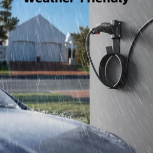 FOCSPROD EV Charger Holder, with 180° Rotation Nozzle Dock, Metal J-Hook for SAE J1772 Charger Holder Organizer Wall-Mount Connector Electric Vehicle Charging Cable Car Accessories view 7