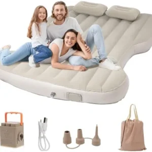 for Tesla Model Y Air Mattress, Self Inflating Car Camping Mattress with Wireless Charging Air Pump, 2 Pillows, Storage Bag, Sleeping Mat for Tesla Model Y Accessories 2020-2026