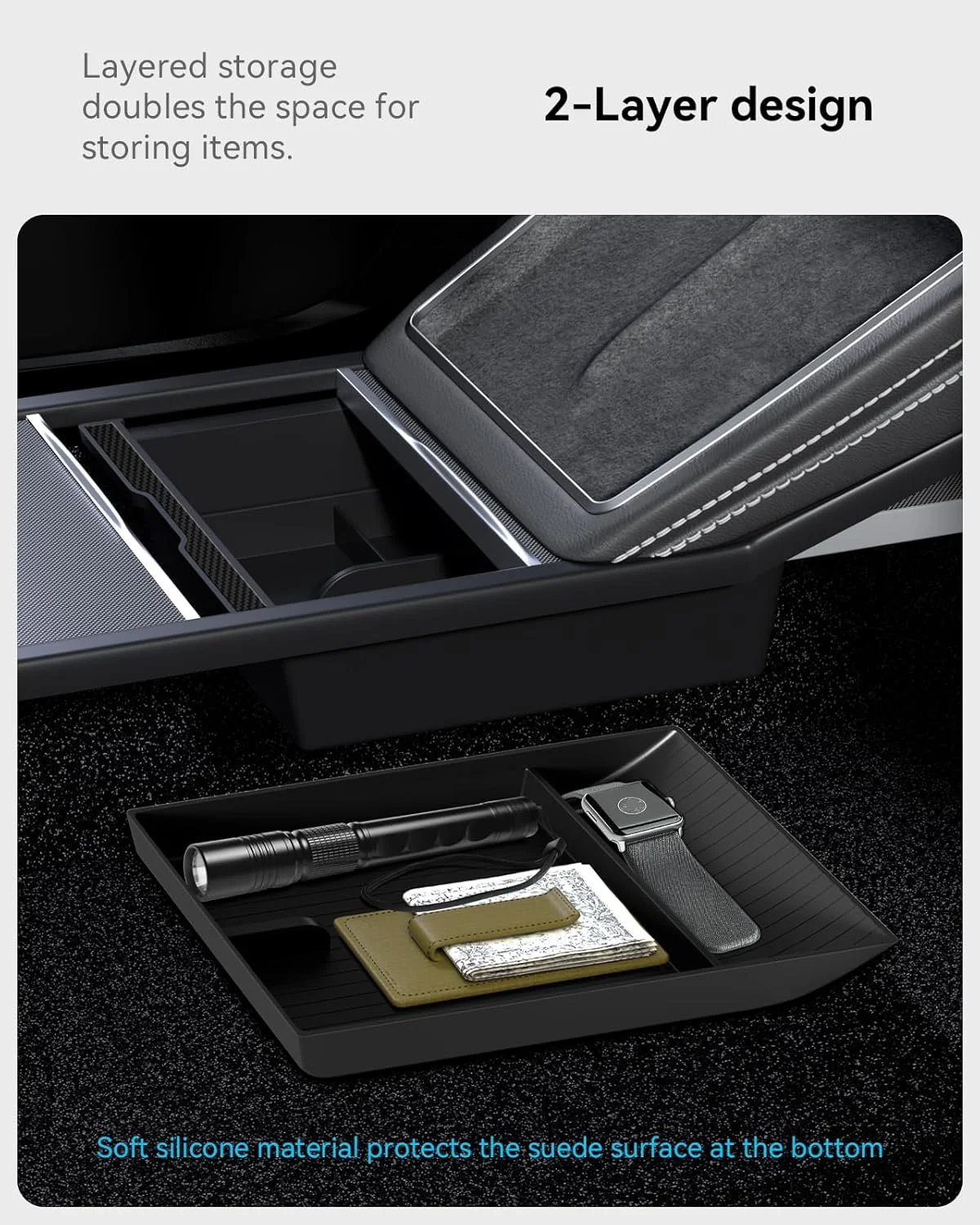 Easy installation for Tesla Model Y storage trays