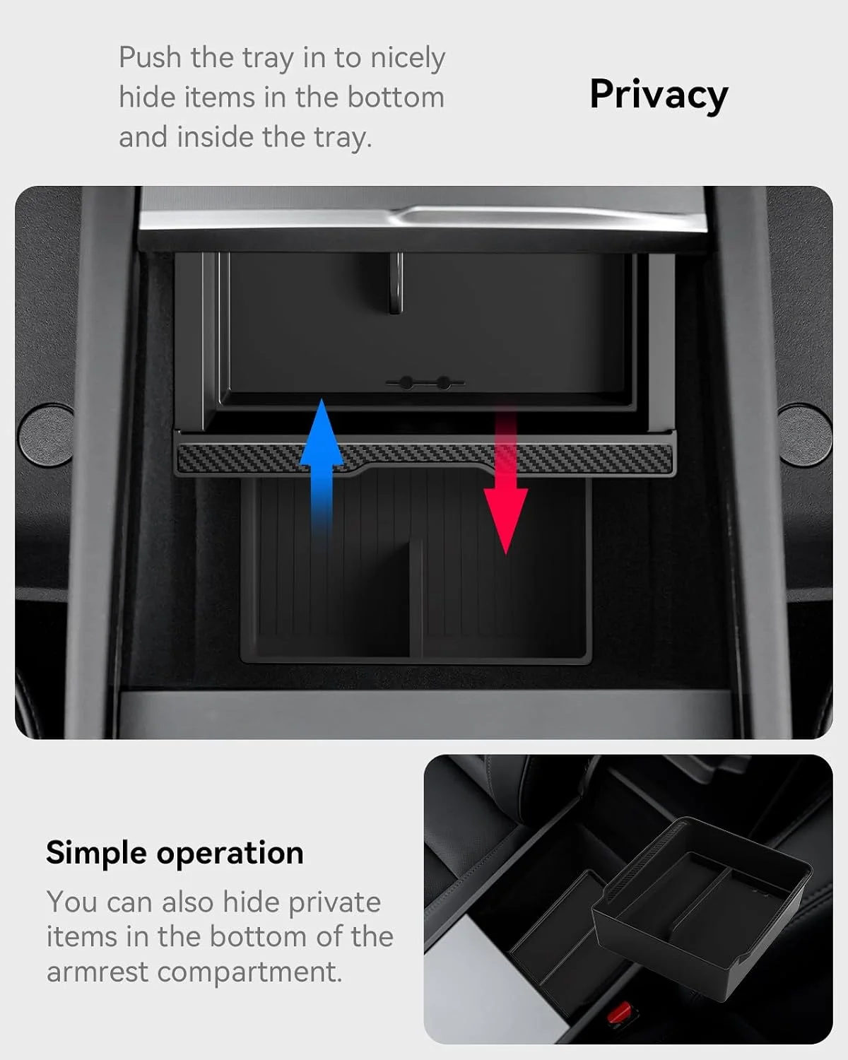 Full set of 4 Tesla center console trays