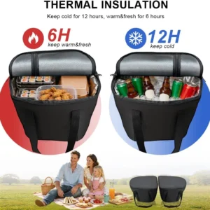 Frunk Cooler Organizer for Tesla Model Y 2020-2026, Insulated Waterproof Front Trunk Storage Bag with Hidden Pocket, 2-Pack Black view 2