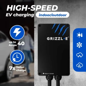 Grizzl-E Classic, Level 2 240V / 40A Electric Vehicle (EV) Charger, UL Certified, Metal Case Enclosure, Indoor/Outdoor Electric Car Fast Wall Charging Station, NEMA 14-50 Plug, Classic Black view 2