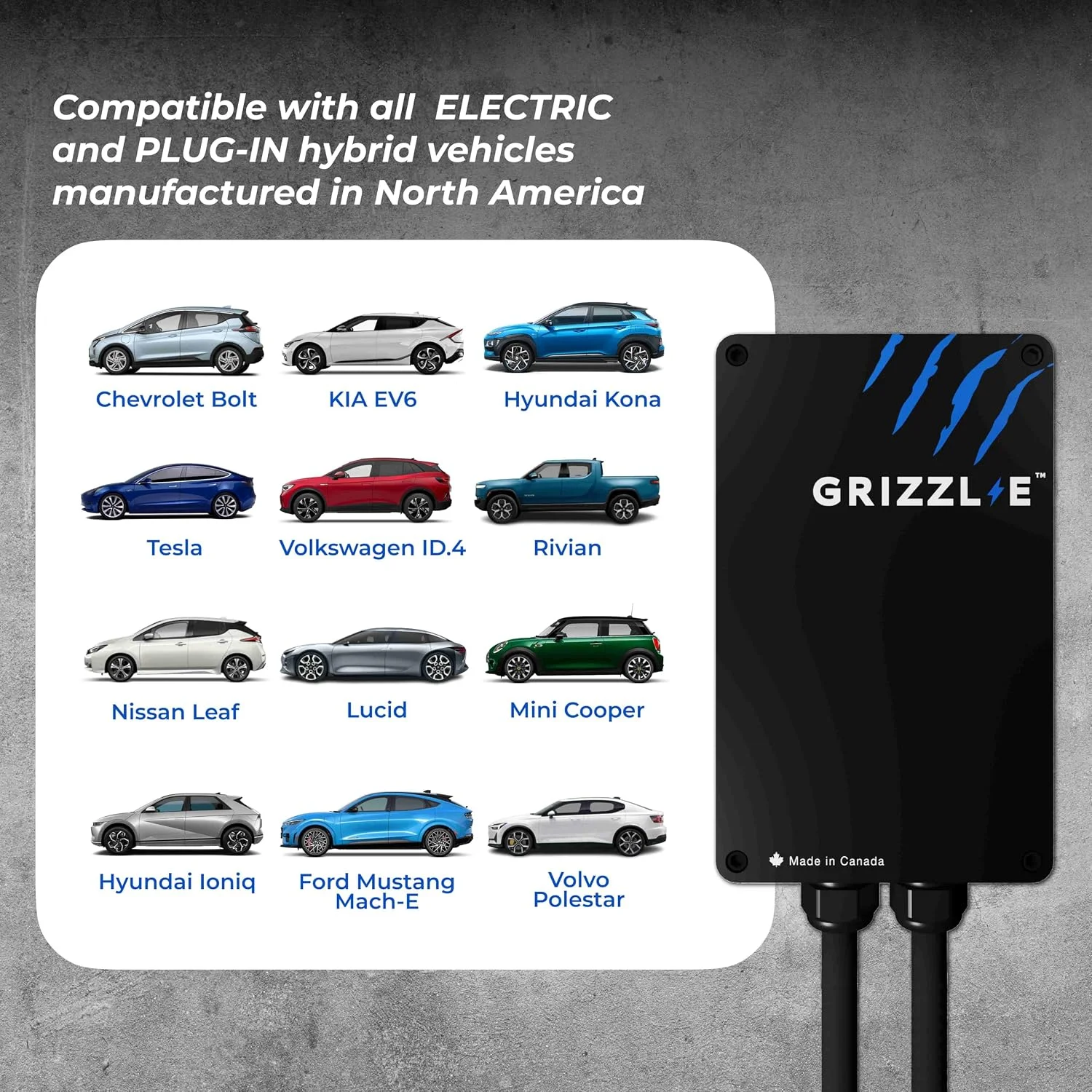 Grizzl-E cable and NEMA 14-50 plug details