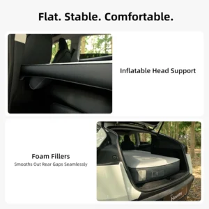 Havnby FlatCore for Tesla 2020-2026 Model Y TPU Backseat Mattress, 7.5" Hybrid Support with Built-in Pump, Wedge Design for Road Trips, Camping, Work Shifts, Naps view 3