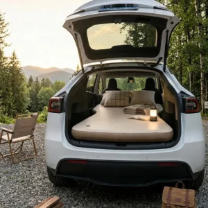 Inflatable Tesla Model Y Mattress with Pump & Storage Bag | 4“ Thick,Drop-Stitch PVC,Fast 2Min Inflation,Adjustable Firmness,Dual Leak-proof Valve,Waterproof,Portable,Custom Fit view 3