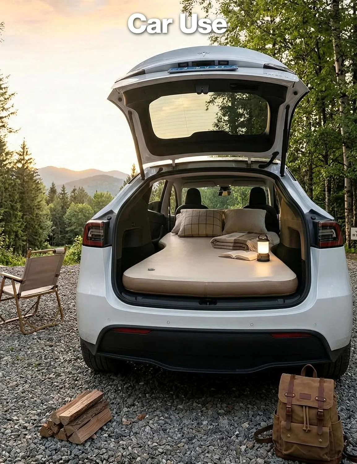 Manual pump inflating the Tesla mattress quickly