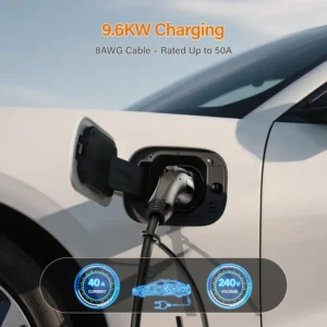 J1772 EV Extension Cable 20ft,40A Safe Continuous 9.6KW Charging,Compatible with All J1772 Level 1/2 Chargers & EVs (20FT 40A) view 7