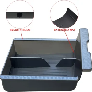 JVMA Backlit Clarity Center Console Organizer Tray Slide PC Upgrade | for Tesla Model Y 2021-2024 and Tesla Model 3 2021 2022 2023 Accessories 3 Carbon Edition view 5